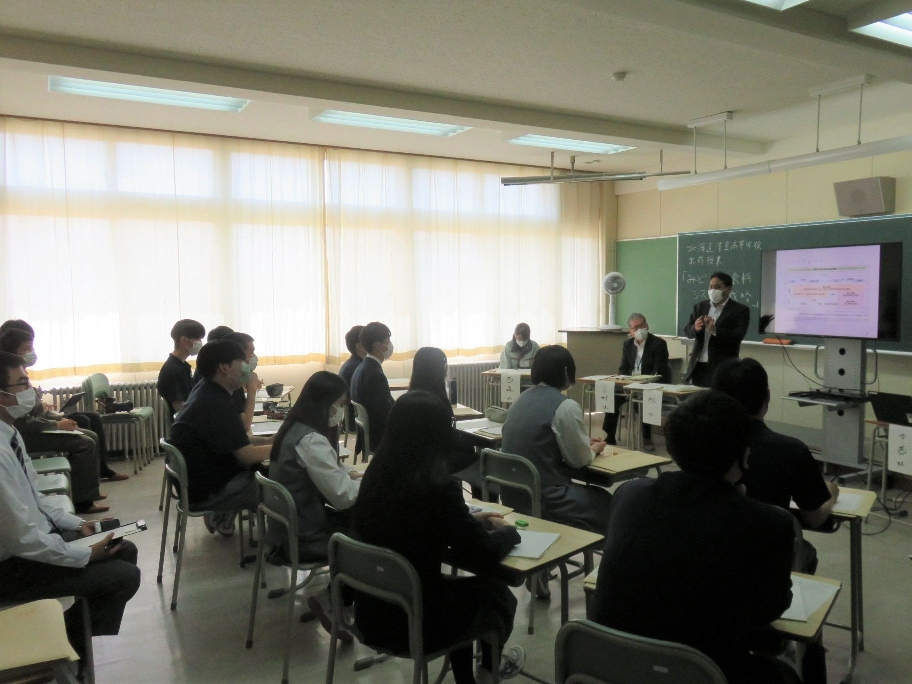 授業の様子(農業って?農業をとりまく要素)