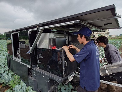 収穫するサイズ等の条件を機械に入力