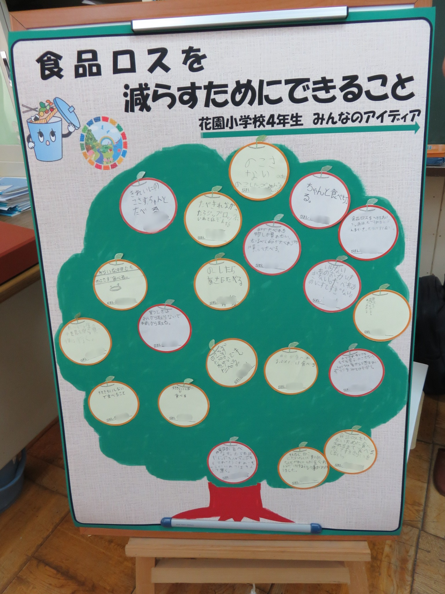 児童一人一人が食品ロスを削減するためにできることを考えました。
