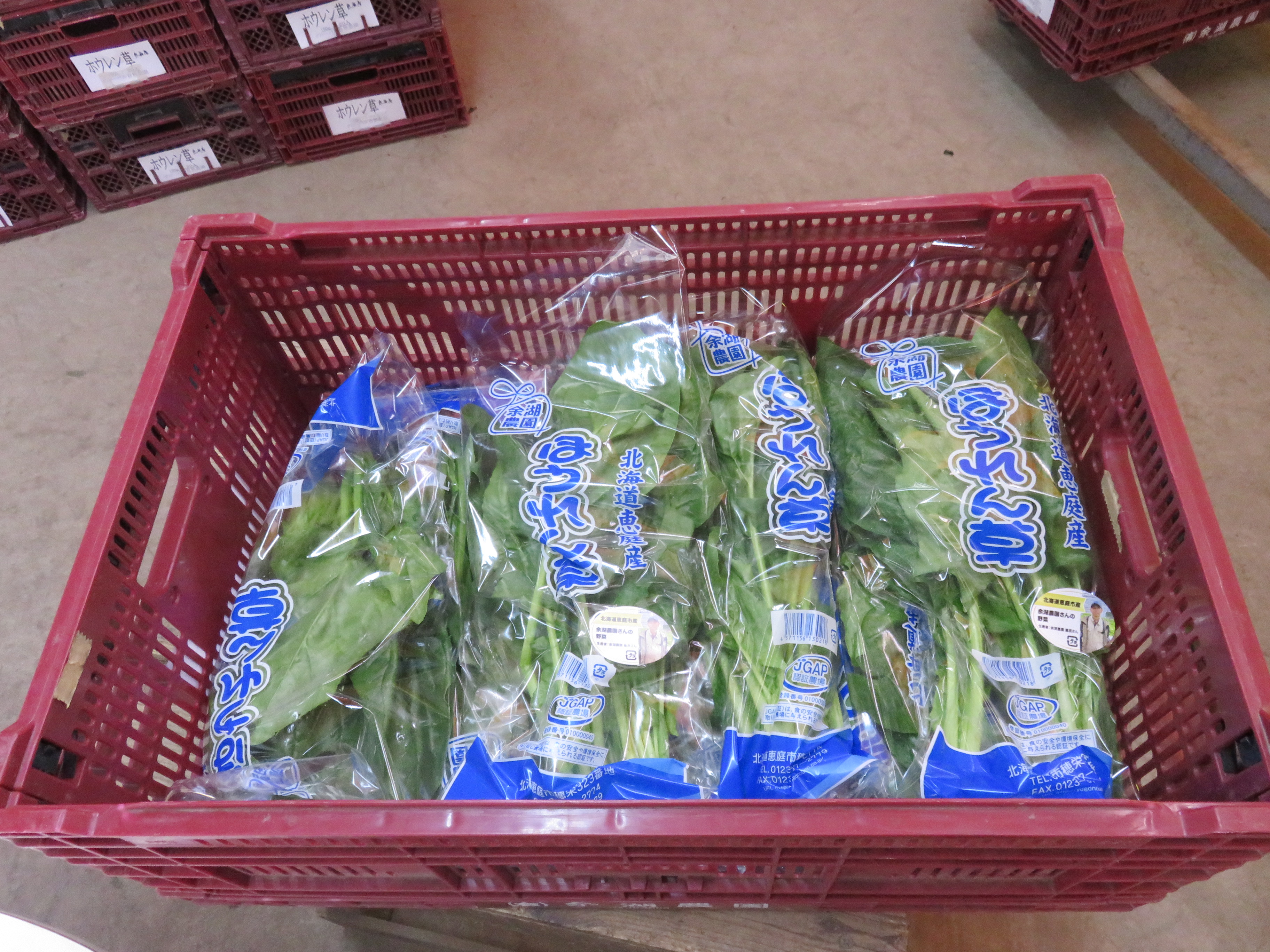 袋詰めされたほうれん草