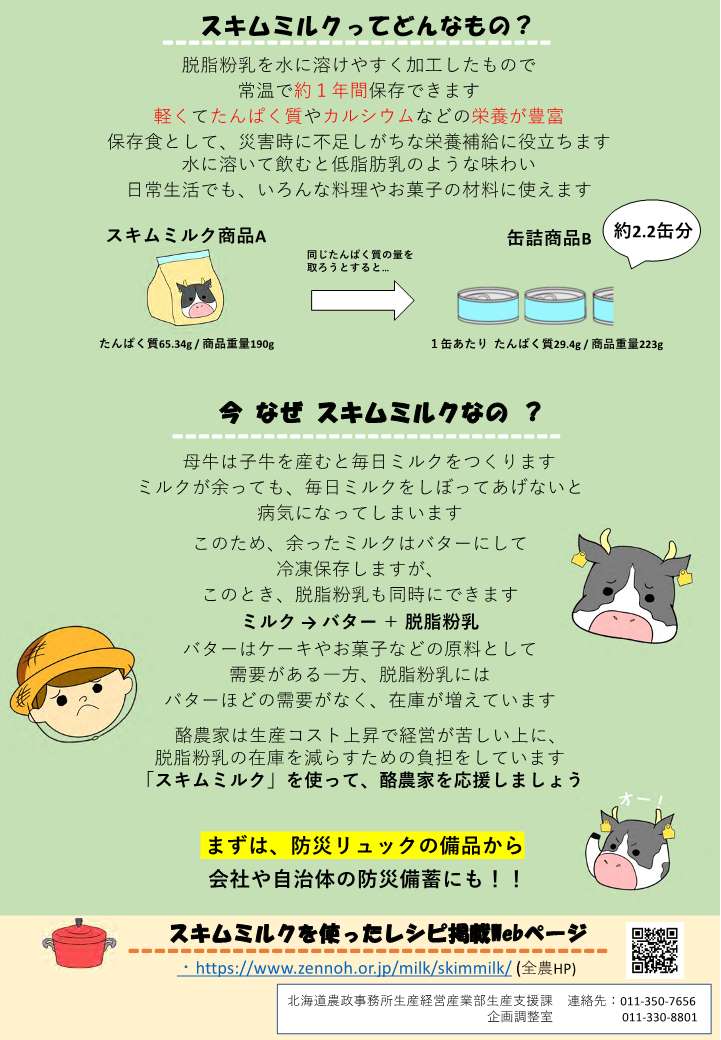 スキムミルクキャンペーン第1弾チラシ(裏面)