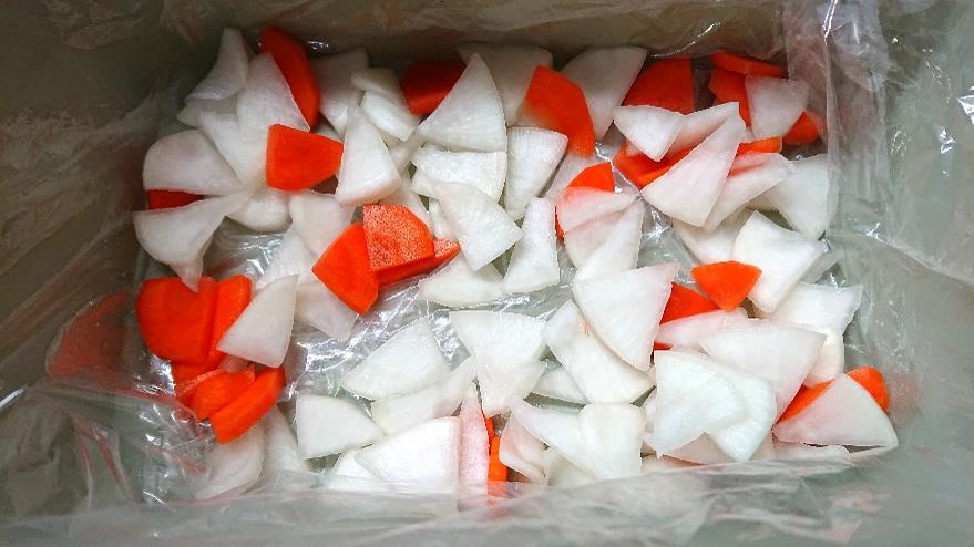 1．半量の野菜