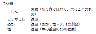 すしにしんレシピ