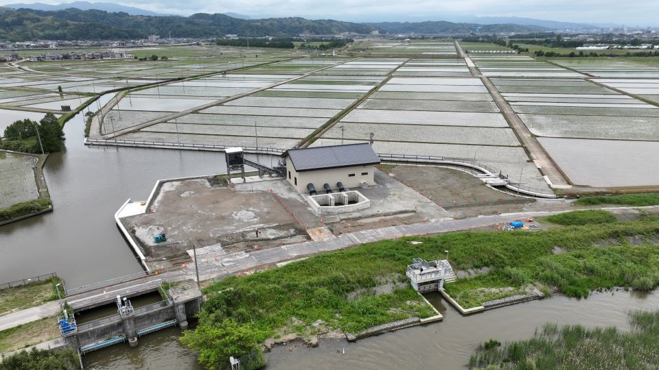 遊水池護岸・斜路完了