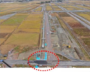 市道小坂月岡温泉線横断部