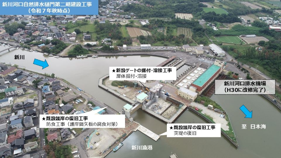新川河口自然排水樋門第二期建設工事