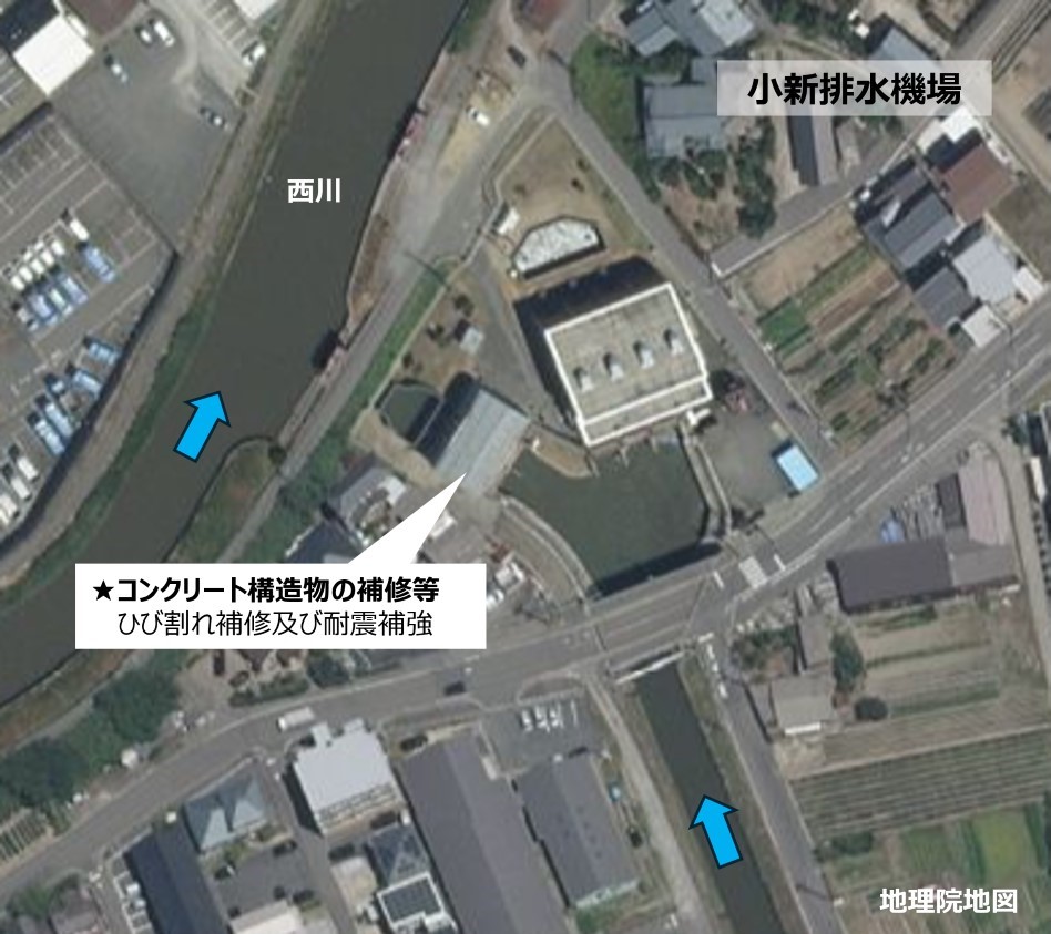 建屋内の高圧洗浄及びコンクリート補修