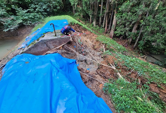 ため池堤体の崩壊