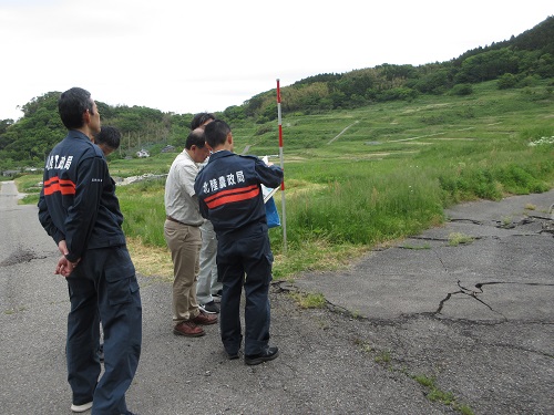 稲舟地区地すべり現場（石川県輪島市）