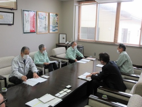 JAひすい組合長(左から3人目)との意見交換会
