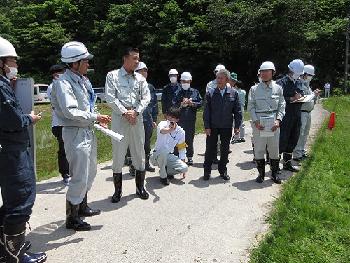 被害状況調査（パイプライン）（岩坂町）