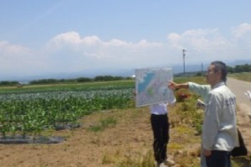 柴山湖台地での営農状況視察(加賀市)
