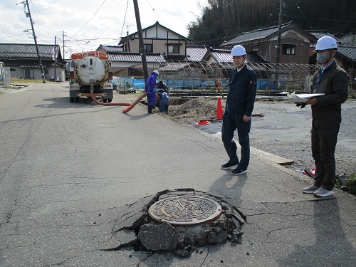 農業集落排水施設の被害(七尾市 二穴地区)