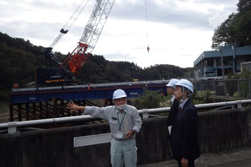 大日川ダム取水設備の改修状況の確認