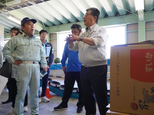 スイカ集出荷場の稼働状況の確認(志賀町・西山)