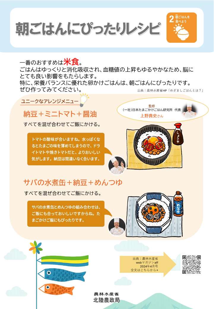 朝ごはんにぴったりレシピ