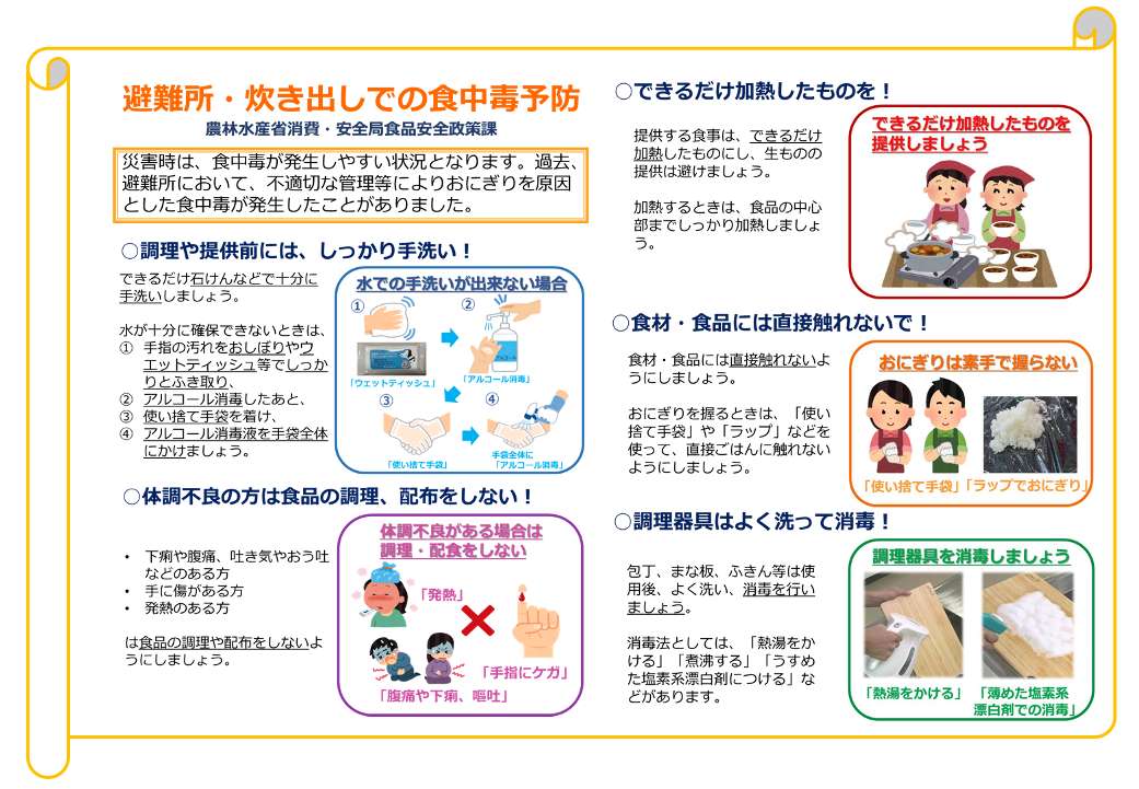 食中毒予防リーフレット（A3）