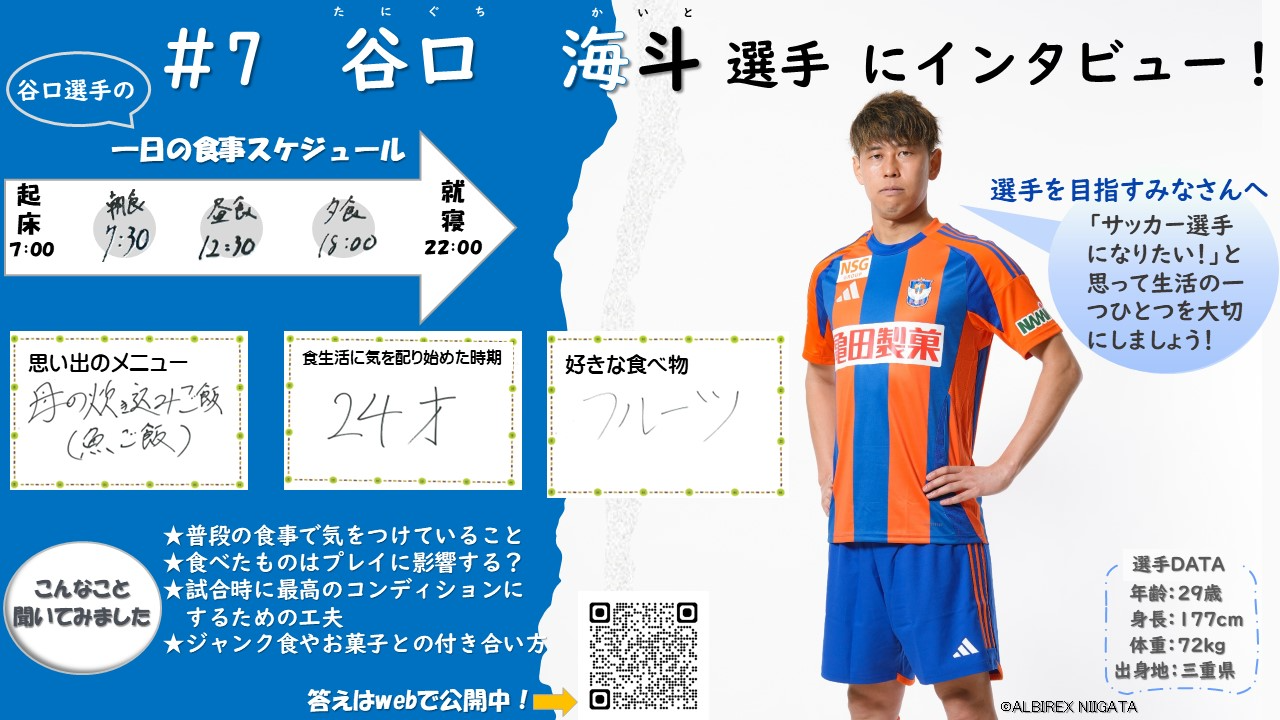 谷口選手のインタビュー