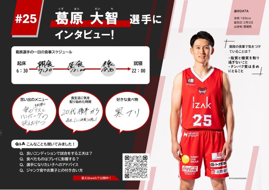 葛原選手のインタビュー