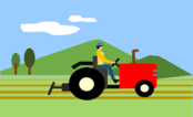 畑を耕すイラスト