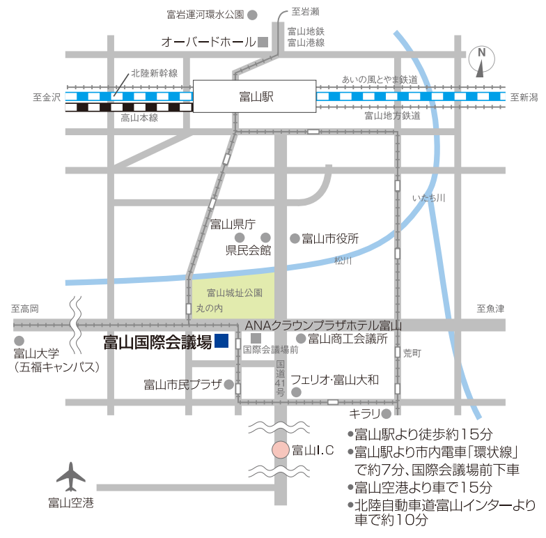 富山国際会議場の地図