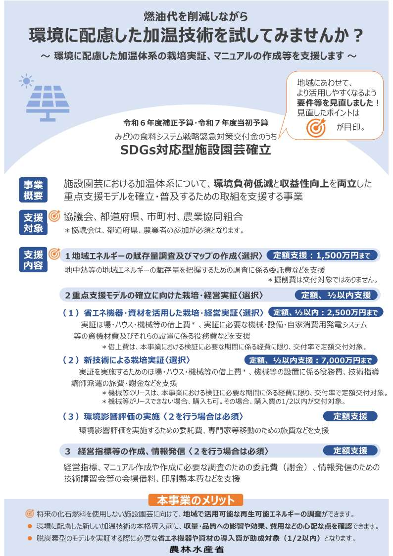 環境に配慮した加温技術を試してみませんか？