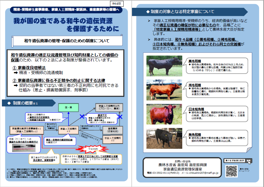 和牛遺伝資源の管理保護