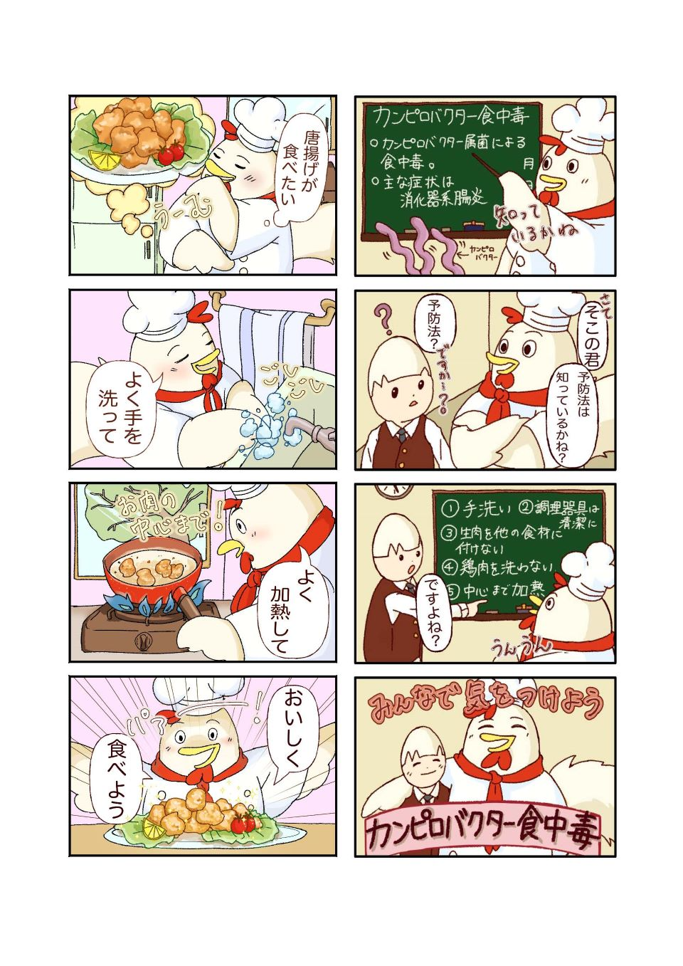 カンピロバクター4コマ漫画