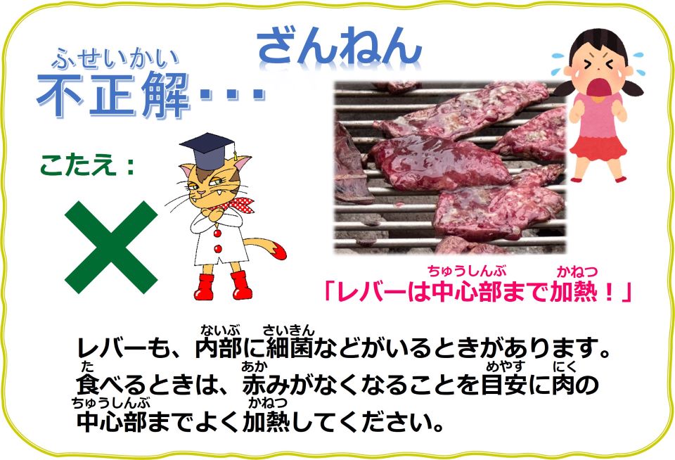 食品安全〇&times;クイズ　Q9　不正解