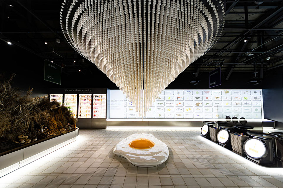 日本人一生食たべる卵の展示