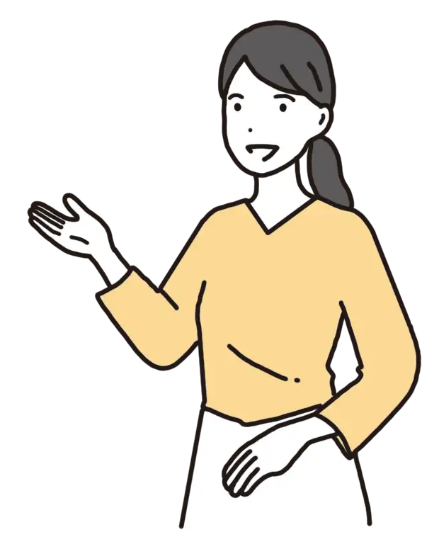 解説をする女性