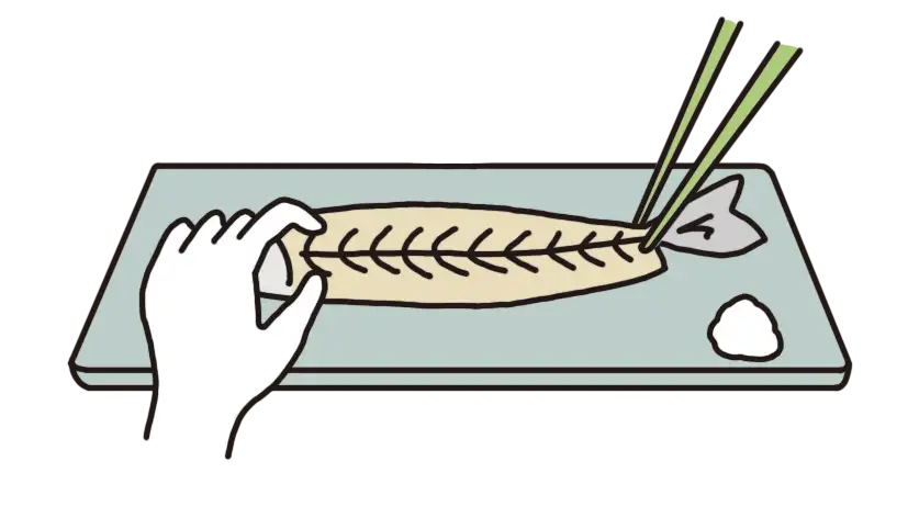 焼き魚の骨のはがし方