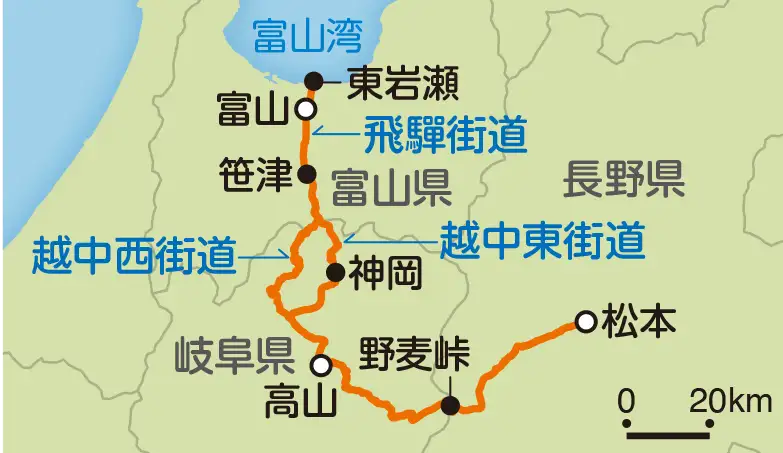 鰤街道の地図