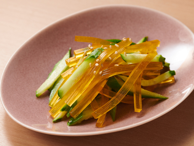 Noshi Ume and cucumber salad