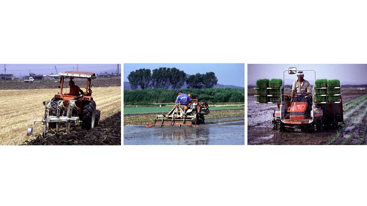 田おこし、代掻き、田植え