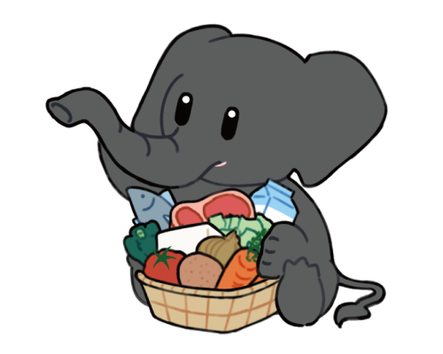 新事業・食品産業部のゾウのキャラクター　ツヅケルゾウ