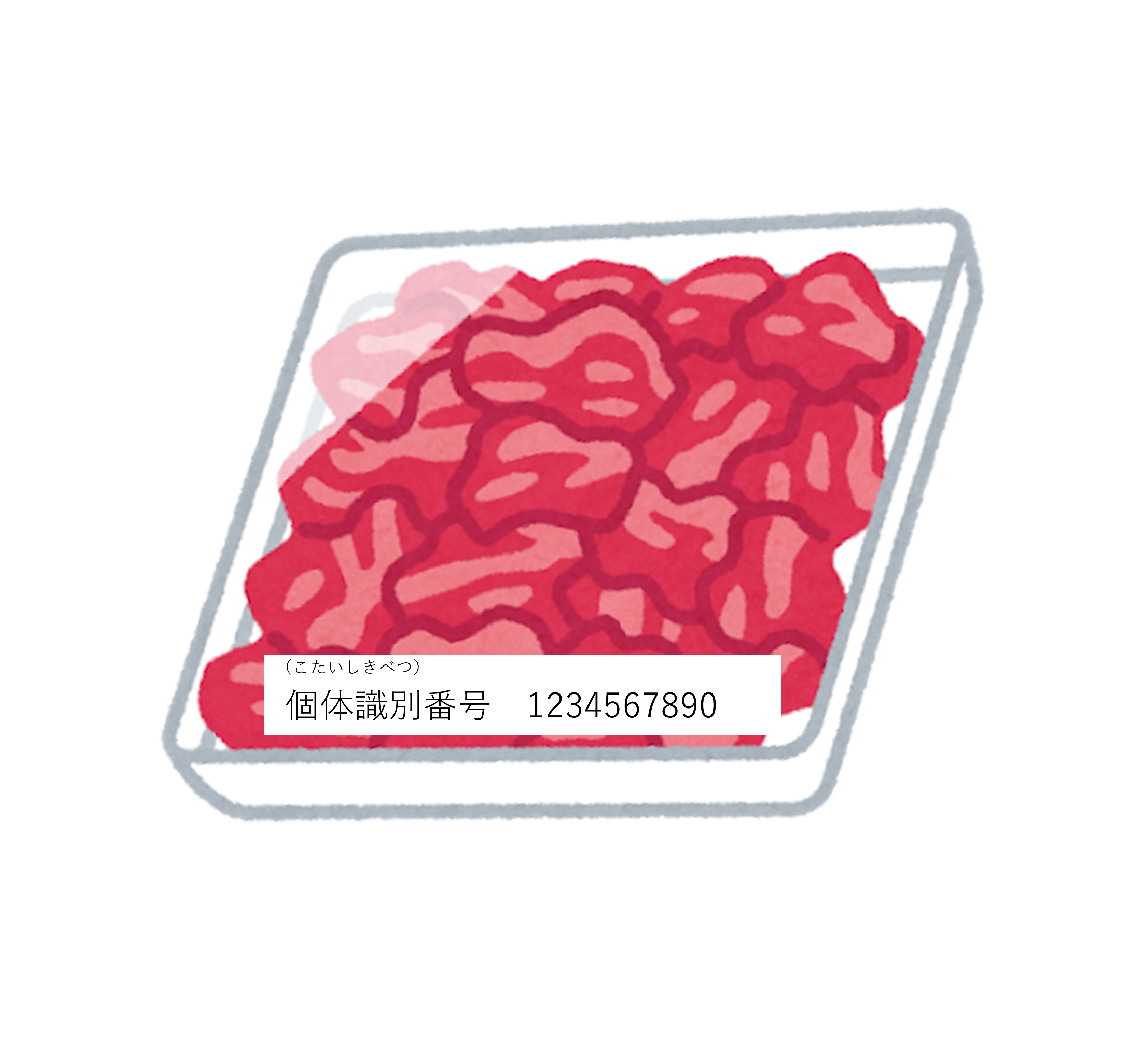 個体識別番号が記入された牛肉のパック