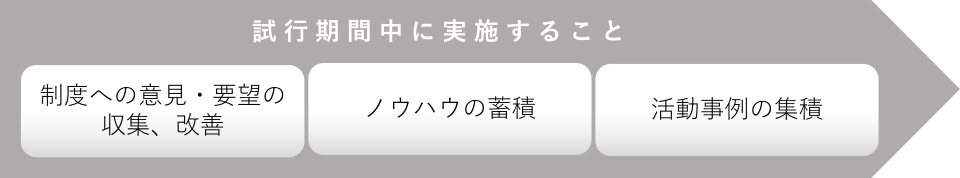 試行期間に実施すること