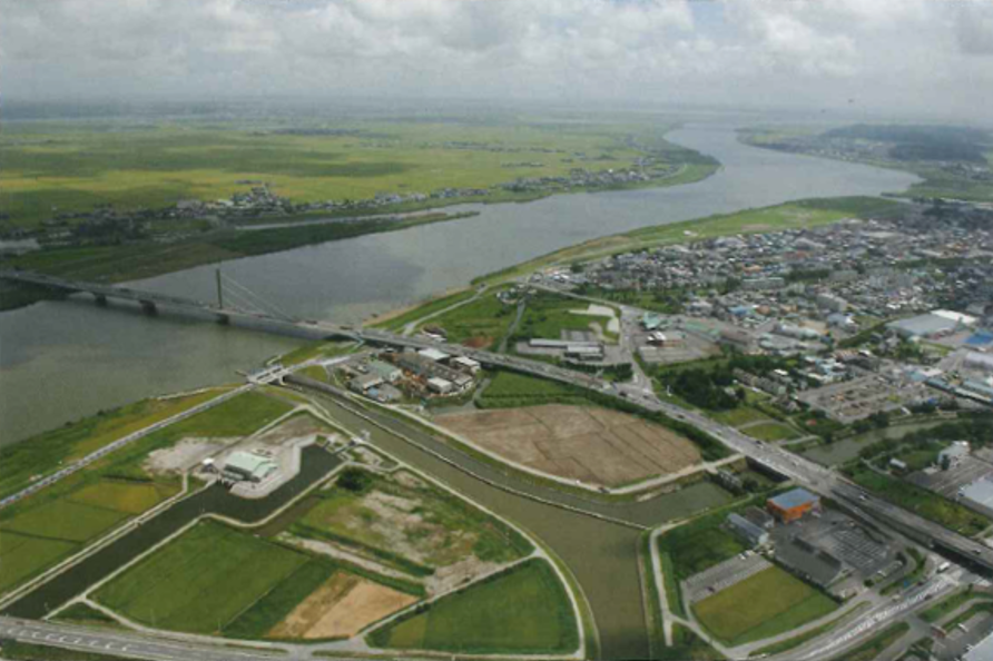 利根用水両総水門上空からの展望