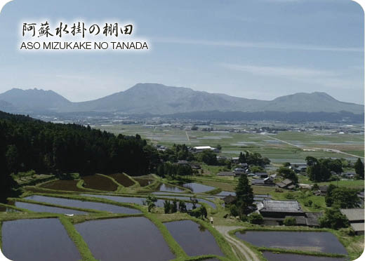 熊本県阿蘇水掛の棚田の画像データ