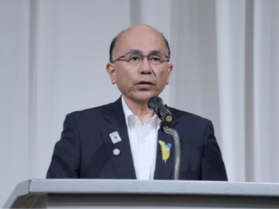 「2027年国際園芸博覧会(GREEN×EXPO 2027)国際参加者会議(IPM)」ウェルカムレセプションにて開会の挨拶を述べる根本農林水産副大臣