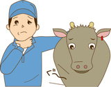人と牛のイラスト