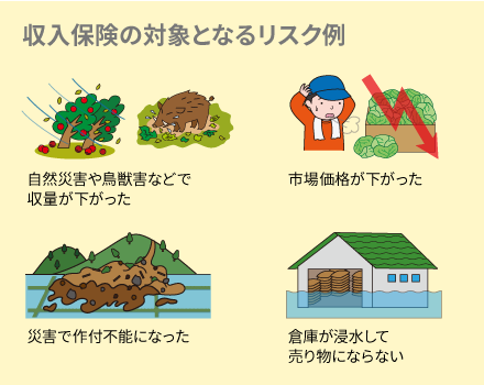 収入保険の対象となるリスク例