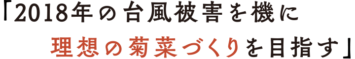 「2018年の台風被害を機に理想の菊菜づくりを目指す」