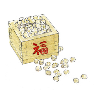 イラスト:豆まきの豆