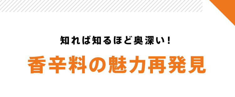 知れば知るほど奥深い！香辛料の魅力再発見