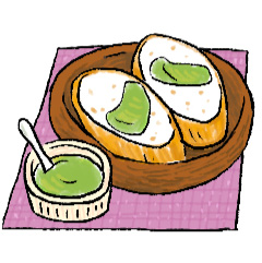 ホイップ抹茶バター イラスト