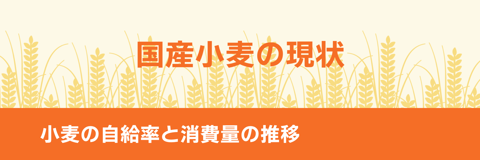 国産小麦の現状|小麦の自給率と消費量の推移