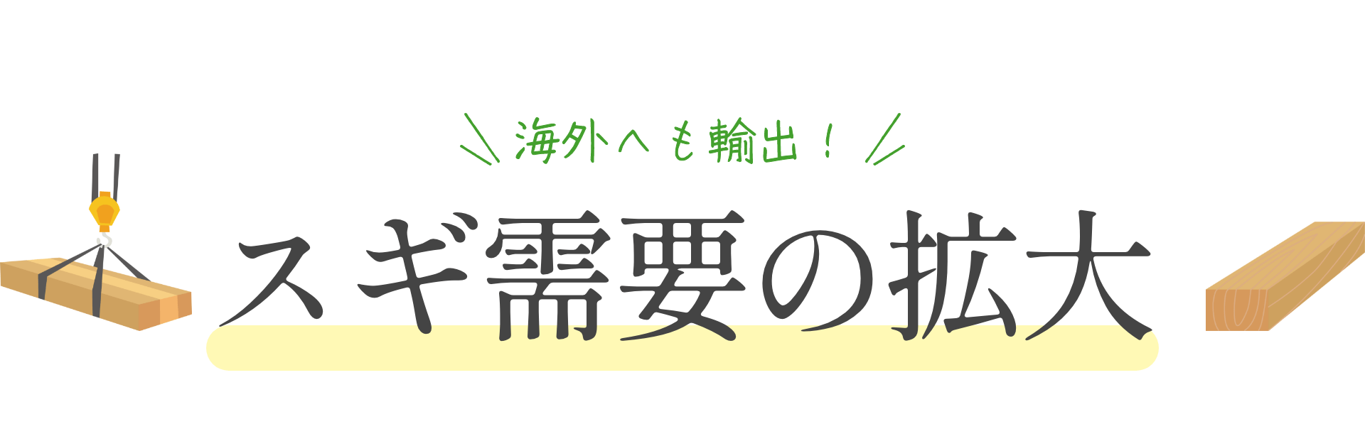 海外へも輸出!スギ需要の拡大