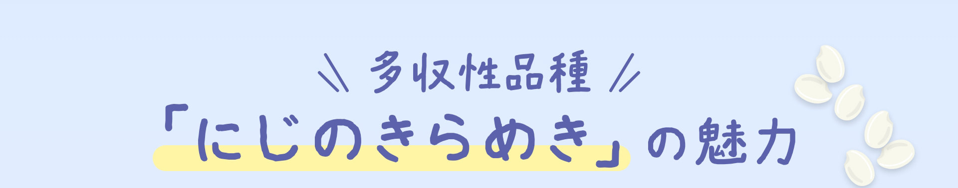 多収性品種「にじのきらめき」の魅力